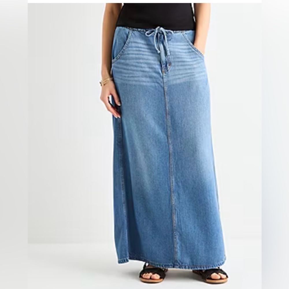 a.n.a Womens Low Rise Long Denim Skirt - Picture 3 of 7